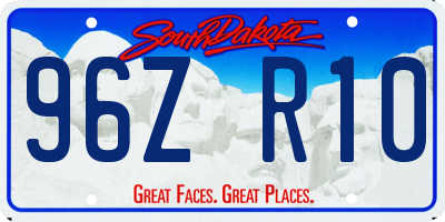 SD license plate 96ZR10