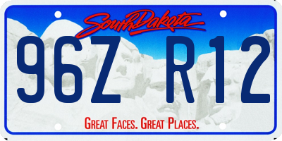 SD license plate 96ZR12