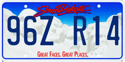 SD license plate 96ZR14