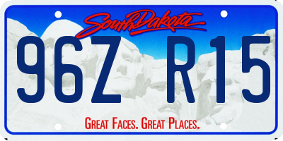 SD license plate 96ZR15