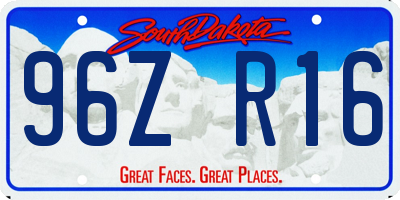 SD license plate 96ZR16