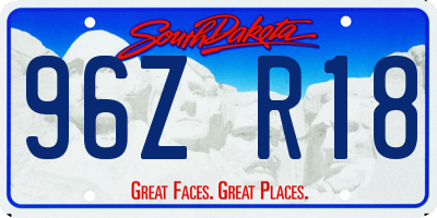 SD license plate 96ZR18