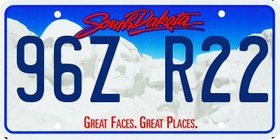 SD license plate 96ZR22