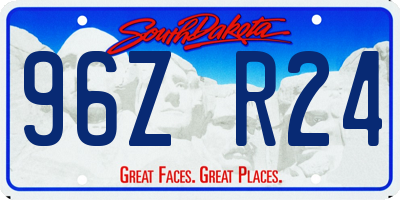 SD license plate 96ZR24