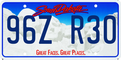 SD license plate 96ZR30