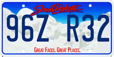 SD license plate 96ZR32