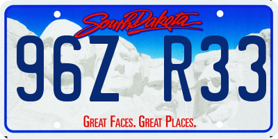 SD license plate 96ZR33