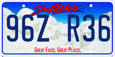 SD license plate 96ZR36