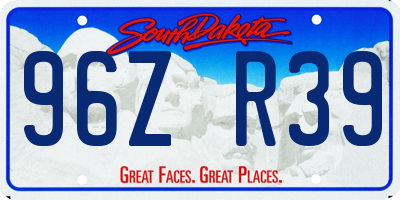 SD license plate 96ZR39