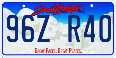SD license plate 96ZR40