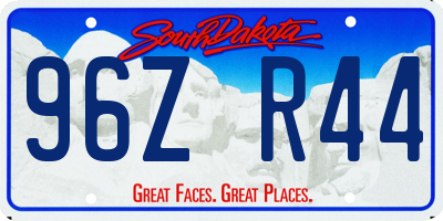 SD license plate 96ZR44