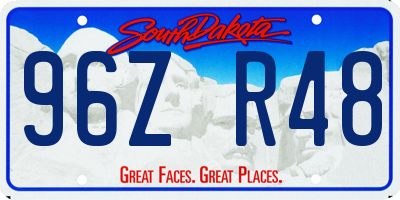SD license plate 96ZR48