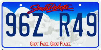 SD license plate 96ZR49