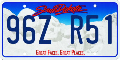 SD license plate 96ZR51