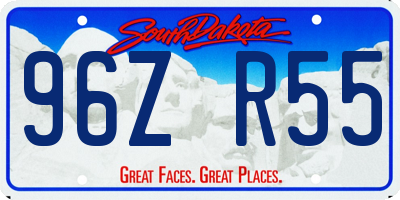 SD license plate 96ZR55