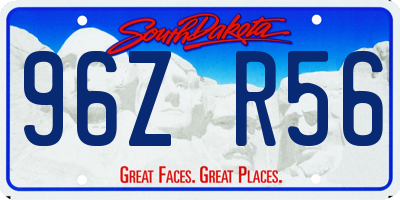 SD license plate 96ZR56