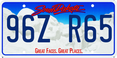 SD license plate 96ZR65