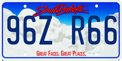 SD license plate 96ZR66