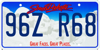 SD license plate 96ZR68