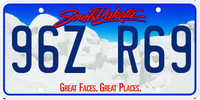 SD license plate 96ZR69