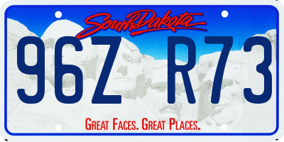 SD license plate 96ZR73