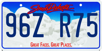 SD license plate 96ZR75