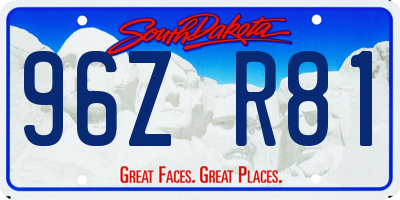 SD license plate 96ZR81