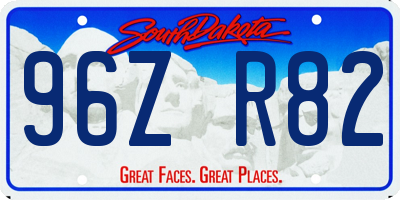 SD license plate 96ZR82