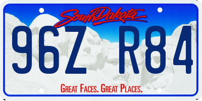 SD license plate 96ZR84