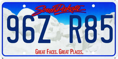 SD license plate 96ZR85