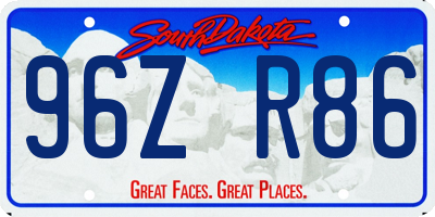 SD license plate 96ZR86