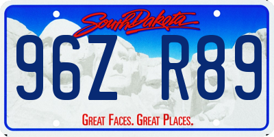 SD license plate 96ZR89