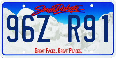 SD license plate 96ZR91