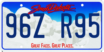 SD license plate 96ZR95
