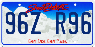 SD license plate 96ZR96