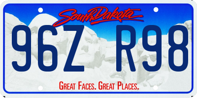 SD license plate 96ZR98