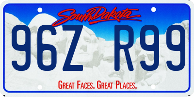 SD license plate 96ZR99