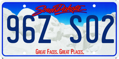 SD license plate 96ZS02