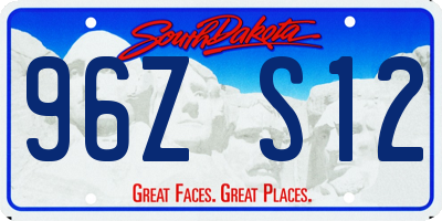 SD license plate 96ZS12