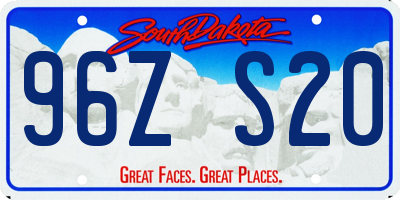 SD license plate 96ZS20