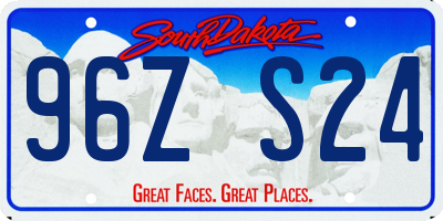 SD license plate 96ZS24