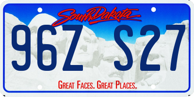 SD license plate 96ZS27