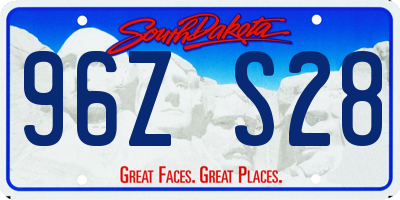 SD license plate 96ZS28