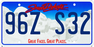 SD license plate 96ZS32