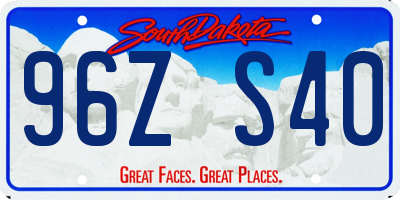 SD license plate 96ZS40