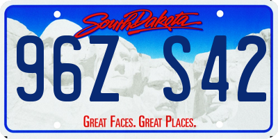 SD license plate 96ZS42
