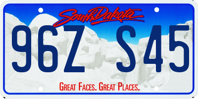 SD license plate 96ZS45
