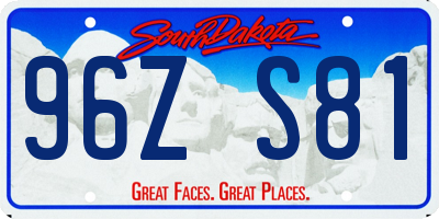 SD license plate 96ZS81