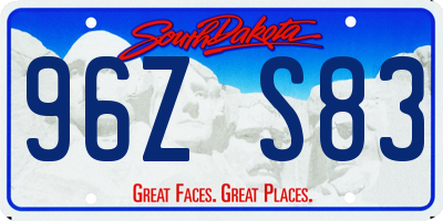 SD license plate 96ZS83