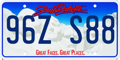 SD license plate 96ZS88